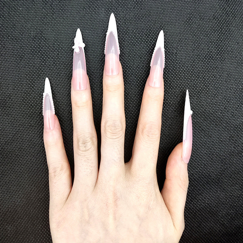 Pink Pearl-long stiletto-CR02